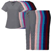 V领护士服直销 洗手衣分体式 亚马逊手术服套装 女口腔诊所短袖