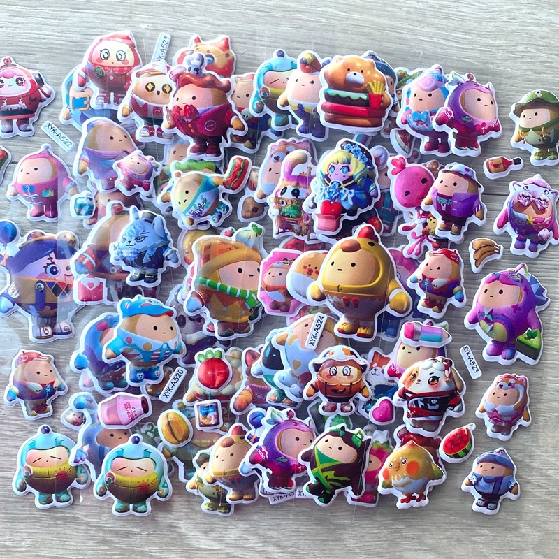 儿童玩具贴纸蛋仔派对周边3d立体泡泡贴男孩女孩手账咕卡装饰贴画