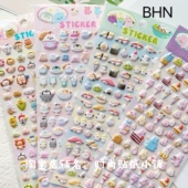 可爱卡通小熊熊猫动物美食点心优质泡棉迷你贴纸装 饰DIY贴画