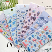 6张 包邮 可爱卡通小动物毛毡布艺贴画海洋海豚企鹅龙虾海豹猫咪