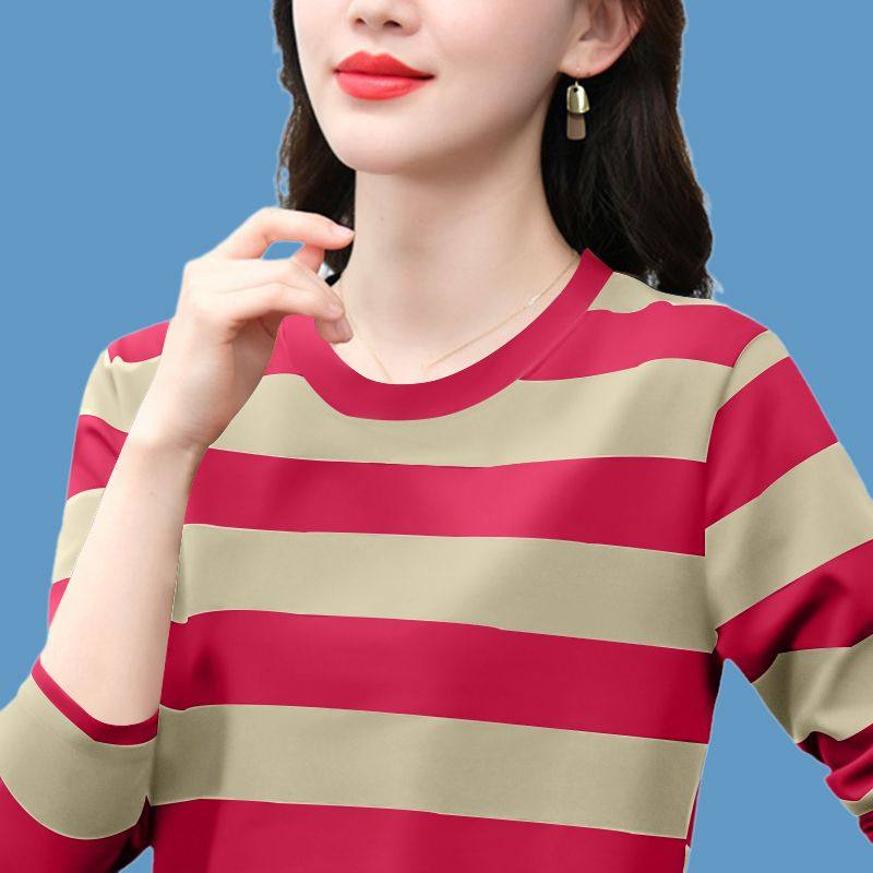 内搭外穿打底衫2026年春装女新款中年妈妈长袖t恤女宽松大码上衣,女装/女士精品,T恤,淘宝优惠券,粉丝福利购,淘宝优惠卷