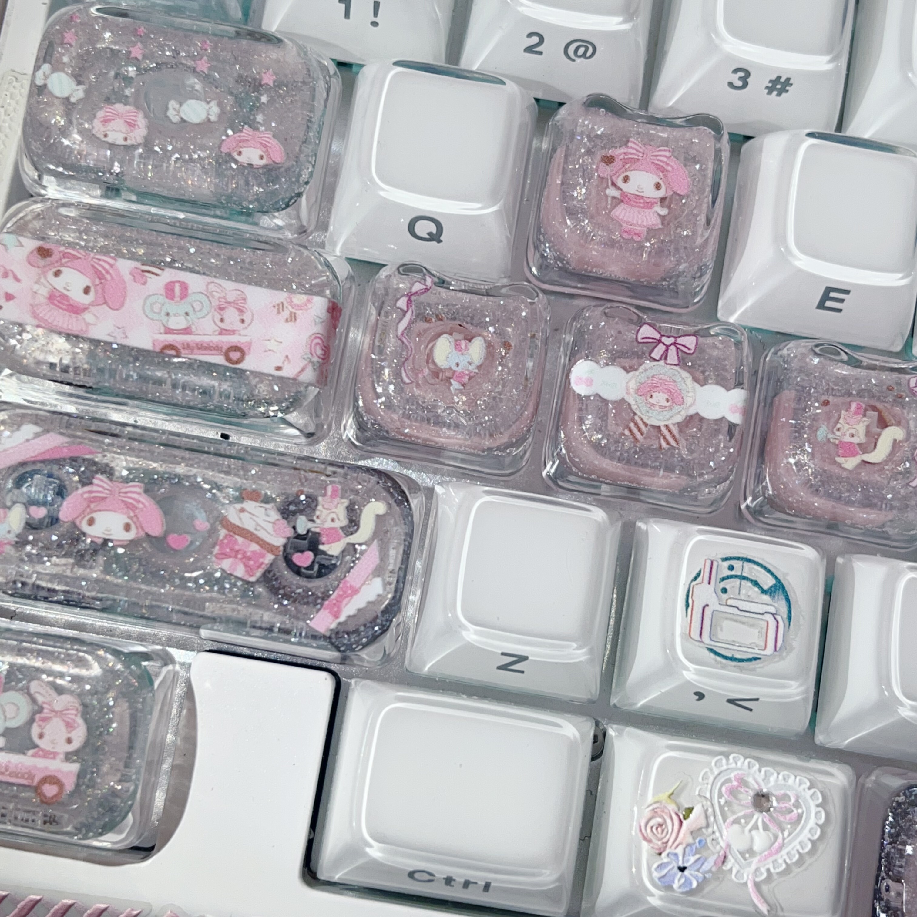 三丽鸥美乐蒂键帽个性键帽可爱手作键帽xda原创手作键帽zuoya键帽