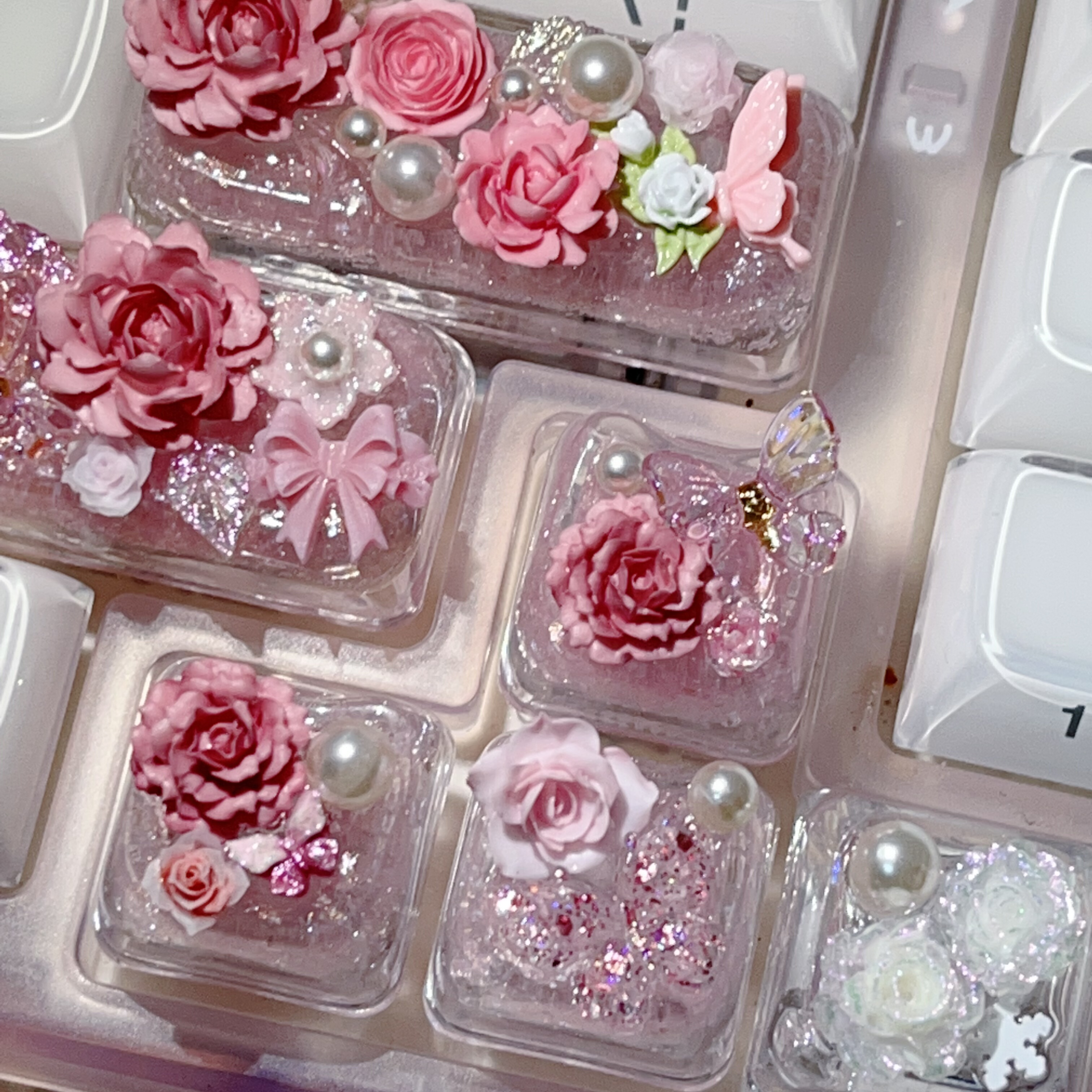 花卉键帽手作个性键帽玫瑰花手作键帽xda原创手作键帽zuoya键帽