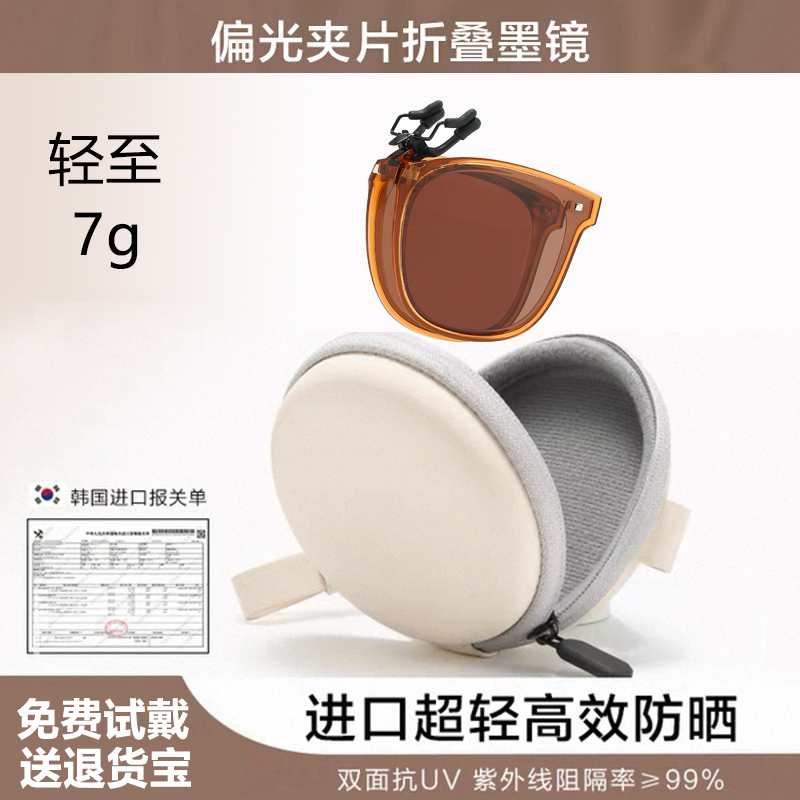 超轻偏光防晒近视折叠墨镜夹片