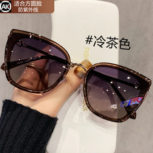 茶色猫眼墨镜女款2026新款高级感防紫外线复古开车偏光太阳镜海边