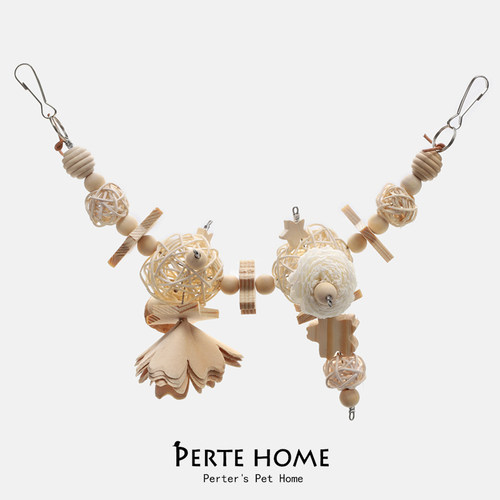 鹦鹉藤球通草花链鸟笼装饰秋千