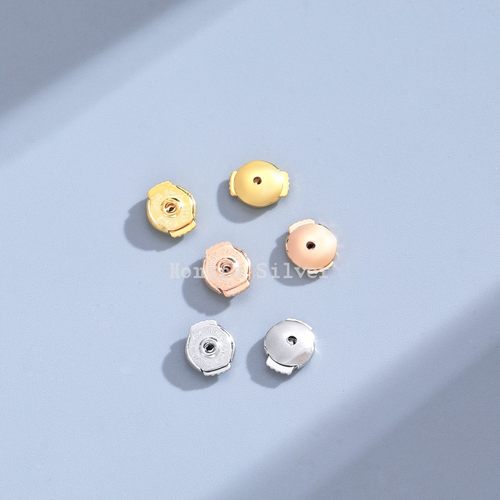 纯银飞碟耳堵18K金飞盘耳钉卡扣耳环锁扣防丢防掉固定耳塞耳帽女