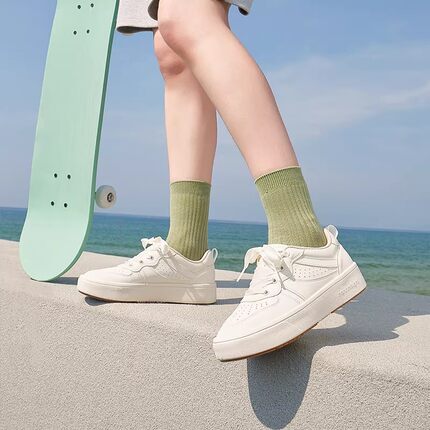 Pansy盼喜厚底板鞋女休闲风低帮女鞋休闲轻便舒适透气小白鞋
