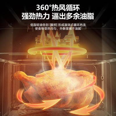 新款多巴胺空气炸锅6L容量可烤整鸡可视多功能烤箱Air fryer批发