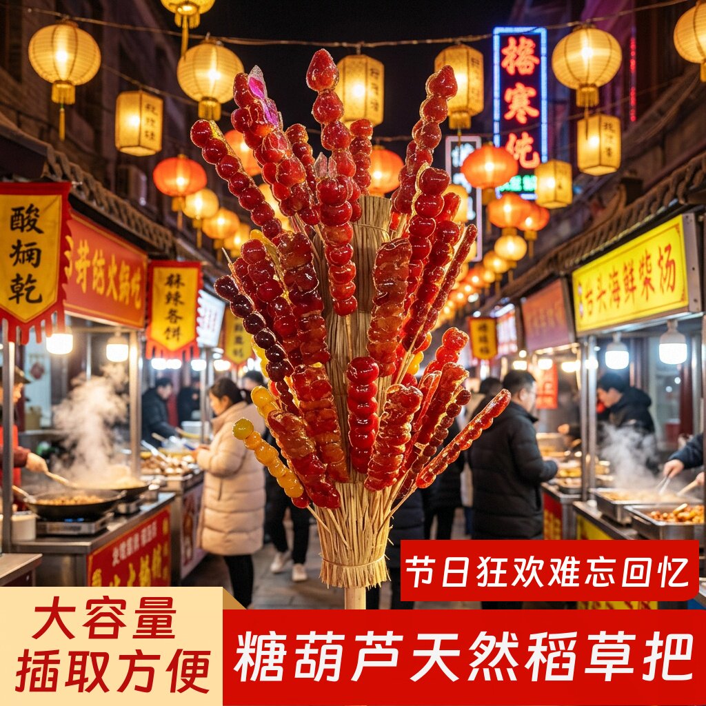 冰糖葫芦摆摊展示支架稻草把子靶子商用演出婚庆复古传统老式道具