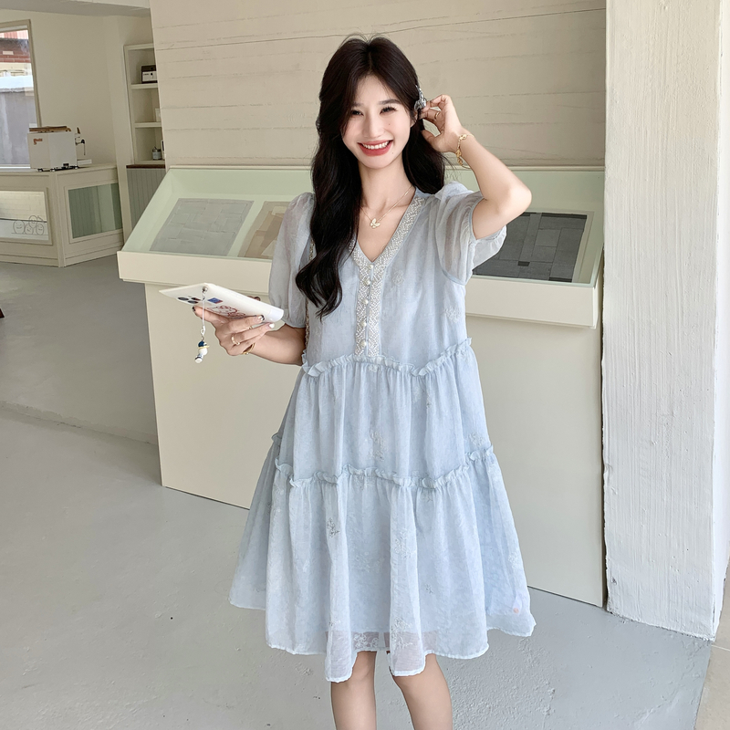 新品现货镶钻网纱连衣裙131-7329P155K228，女装连衣裙，象礼