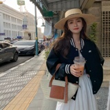 现货秋冬毛呢字母棒球服131-W9855P135K188，女装短外套，象礼