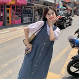 【现货】2024春夏季两件套牛仔连衣裙131-5932套装P145K198，女装连衣裙，浙宝131