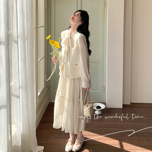 法式气质连衣裙女春秋2025新款高级感绝美漂亮一整套马甲裙子穿搭图片