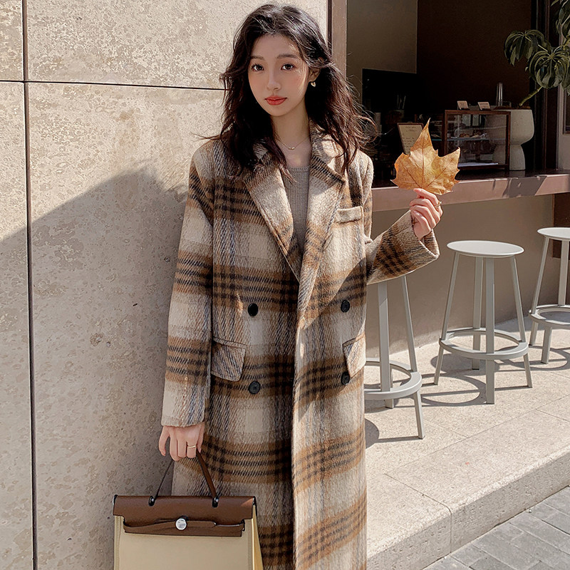 现货中长款格子毛呢外套131-5096P175K258,女装毛呢外套,浙宝131