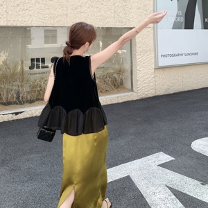 通勤风休闲风时尚套装裙子复古宽松miu系大小姐Y3K蕾丝显瘦气质图片
