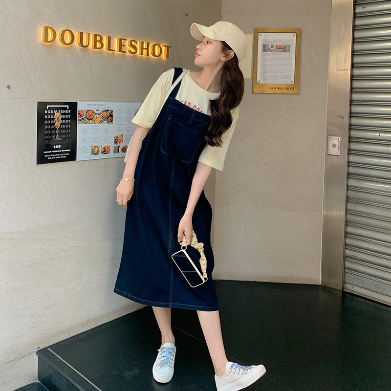 甜辣风牛仔背带裙套装女夏季2025新款可盐可甜炸街微胖女生连衣裙,女装连衣裙,浙宝131