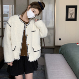 现货新款小香风羊羔毛加厚毛呢短外套131-5097P165K248，女装短外套，象礼