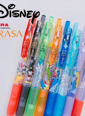 日本ZEBRA斑马JJ29迪士尼公主限定款中性笔JJ29-DSF迪士尼米奇米妮长发公主按动式书写手账绘图彩色水笔0.5mm