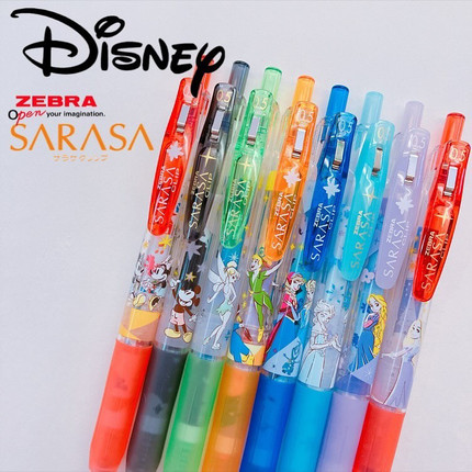 日本ZEBRA斑马JJ29迪士尼公主限定款中性笔JJ29-DSF迪士尼米奇米妮长发公主按动式书写手账绘图彩色水笔0.5mm