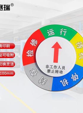 安赛瑞亚克力设备状态旋转指示牌(φ10cm)机器运行状态标识牌4002