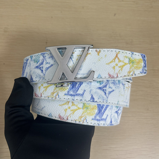 潮流皮带男百搭涂鸦自动扣卡槽学生腰带休闲新款混色网红同款裤带