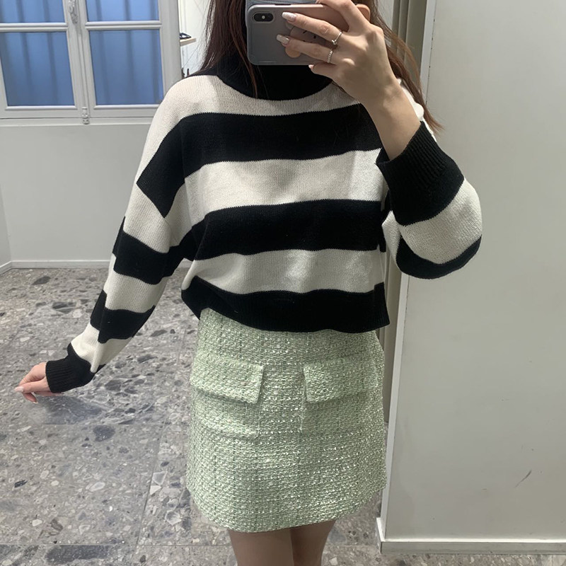 淑女气质浅绿粗花呢短裙