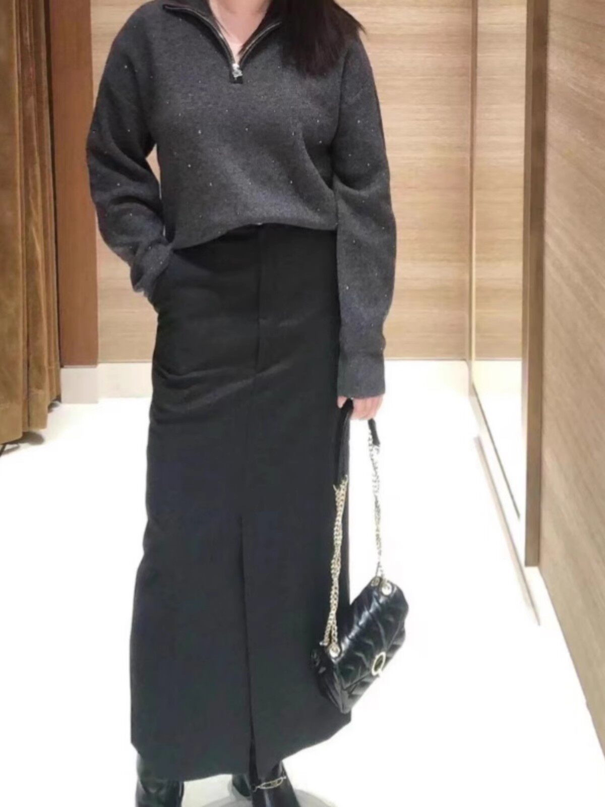 法式商务通勤长款半身裙