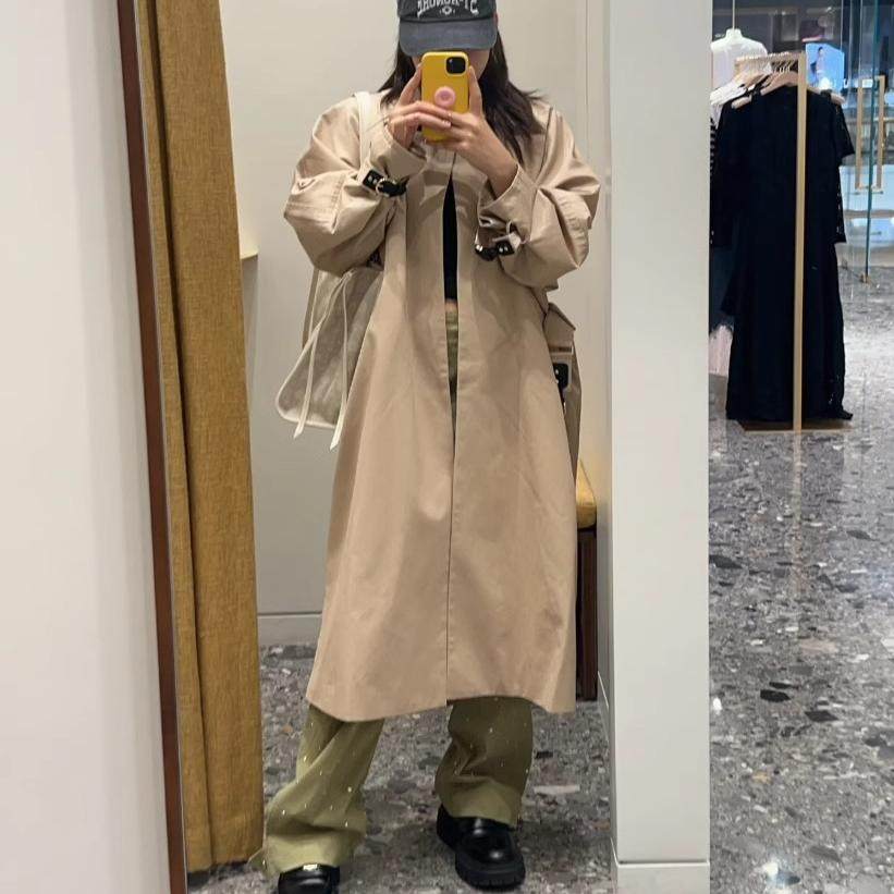 穿搭休闲翻领长袖风衣外套