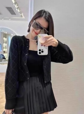 SIVOS2023季双S标菱形纹黑色休闲外套SFPCA00846