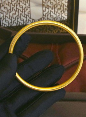 钛钢不褪色古法磨砂哑光实心手镯