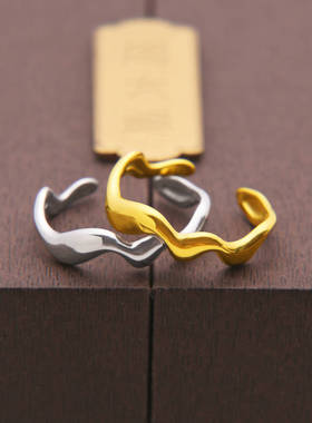 钛钢不褪色可调开口戒指