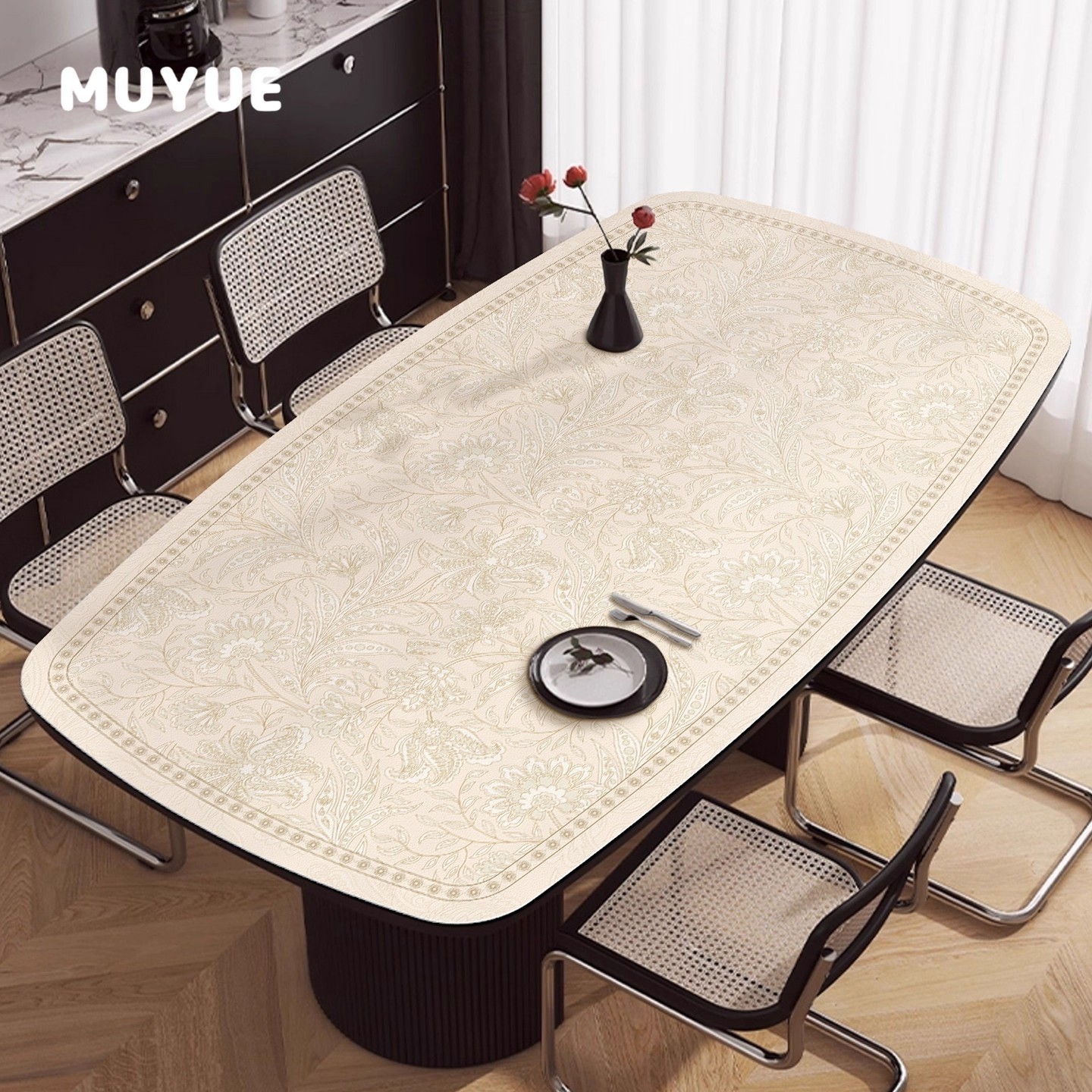 轻奢高级感餐桌桌垫马肚型椭圆形弧形防水防油防烫桌布桌面保护垫,居家布艺,桌布,淘宝优惠券,粉丝福利购,淘宝优惠卷