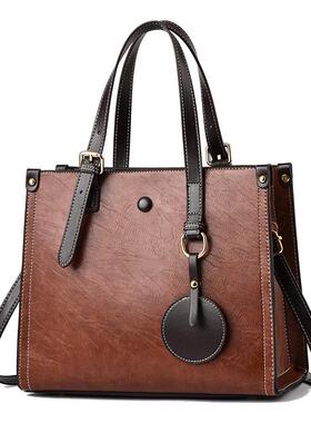 大手提包复古包包女2022秋季新款时尚斜挎包中年耐磨质优简约轻便