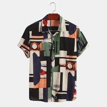 Mens Hawaiian Shirts Short Sleeve Print Casual Beach Shirt M