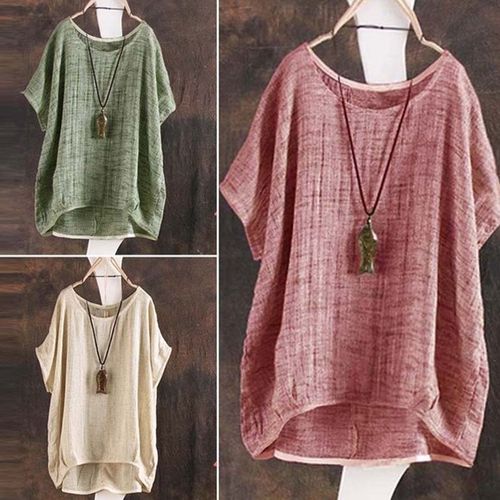 2018 Women plus big size cotton T-Shirt Casual Blouse Tops女