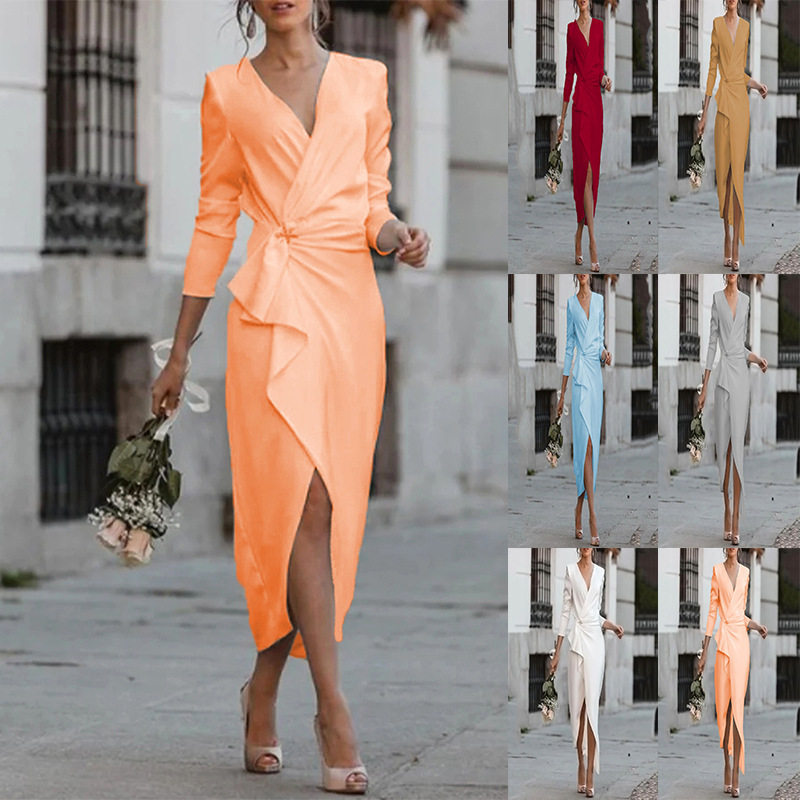 Summer mid-length skirt mid-waist temperament style 连衣裙