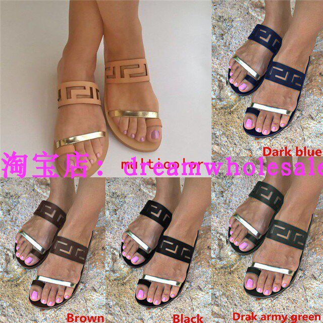 sandals women сандалии ins超火2018夏季夹脚沙滩女凉鞋