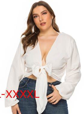 4xl fat women plus size sexy v neck t-shirt short top blouse