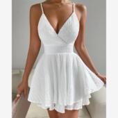 with 时尚 suspenders evening dress 吊带V领小礼服连衣裙V neck