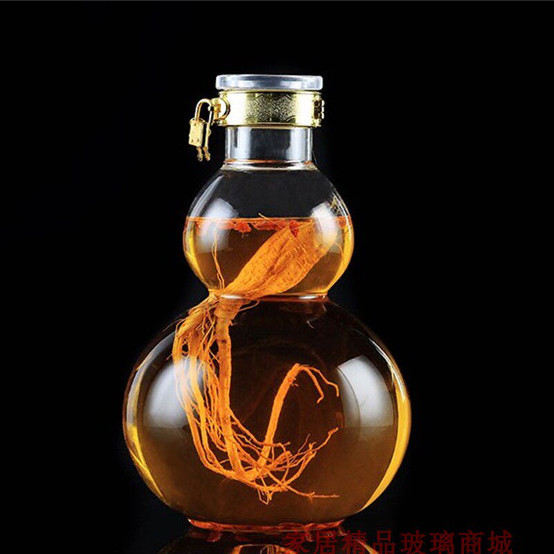 人参高档容器摆件泡酒玻璃瓶