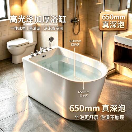 日式深泡独立浴缸小户型亚克力