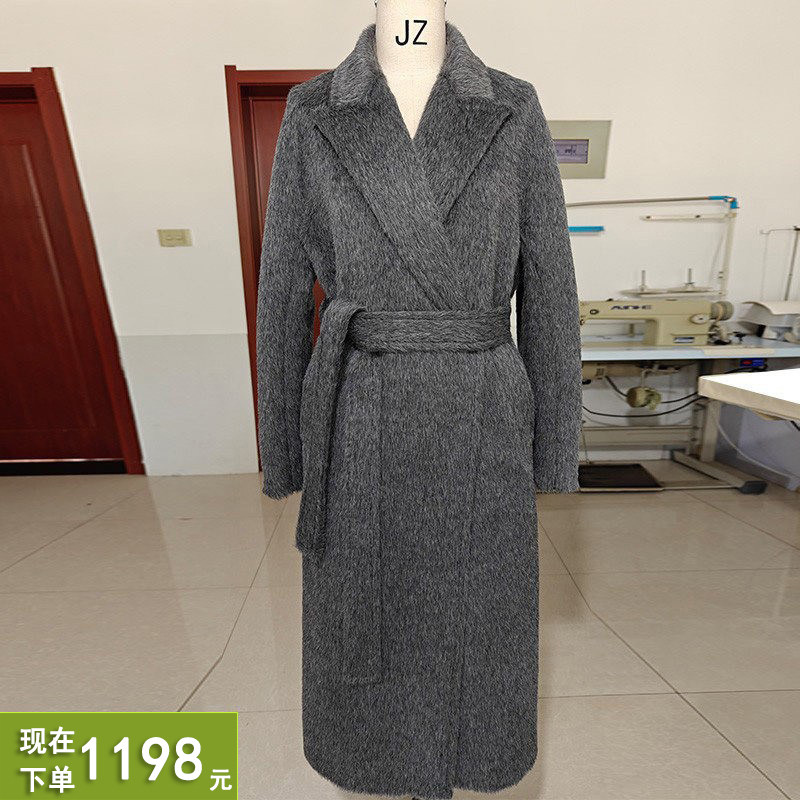 苏丽镇店秘鲁进口A级奢品羊驼绒皮草级长款大衣超保暖毛呢外套女