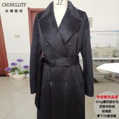 加厚皮草级秘鲁DING奢苏丽长毛羊驼绒零下20度保暖白色黑色女