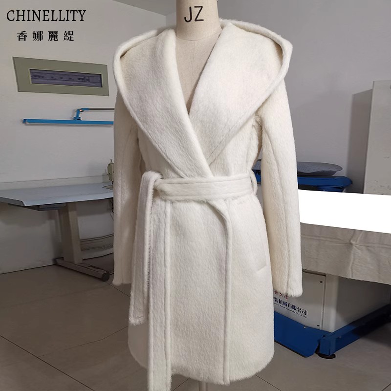 连帽苏丽羊驼大衣镇店秘鲁进口A级长毛皮草级加厚毛呢外套女冬新