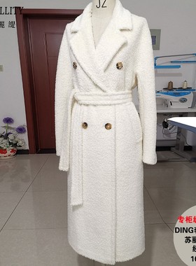 2025冬皮草级DING奢苏丽羊驼绒大衣101801白色加厚保暖