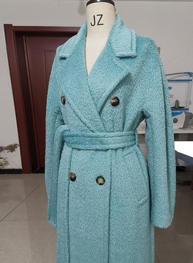 2024冬皮草级DING奢苏丽羊驼绒大衣101801白色加厚保暖