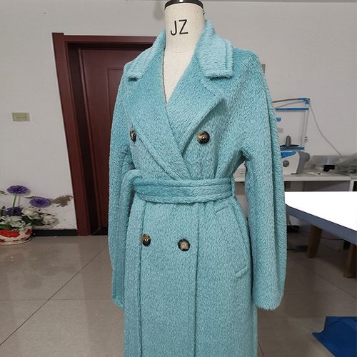 2024冬皮草级DING奢苏丽羊驼绒大衣101801白色加厚保暖