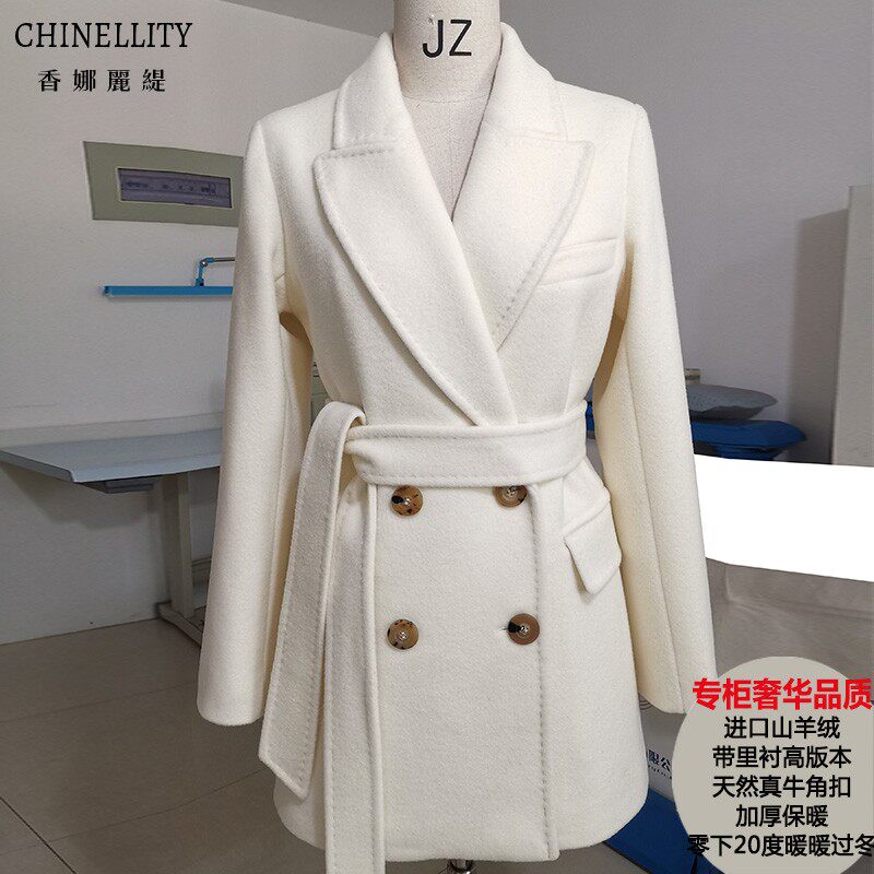 厚保暖毛呢外套短款山羊绒