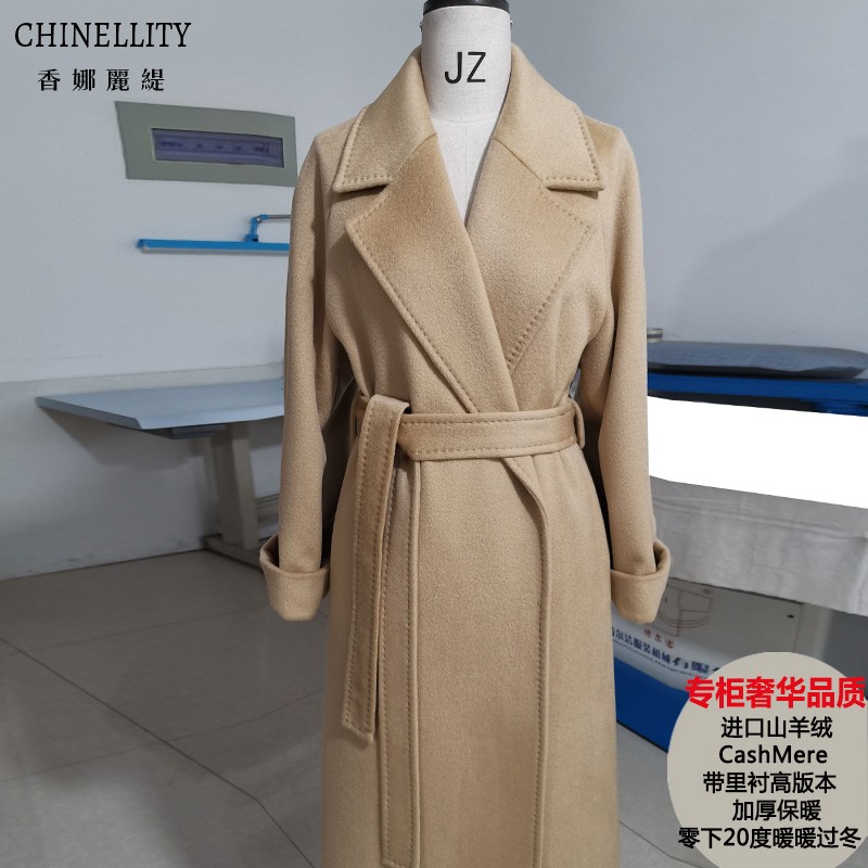 山羊绒大衣进口带里衬高版本